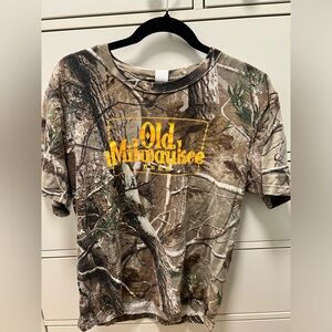 Old Milwaukee Beer Camo camouflage vintage tee medium code V
